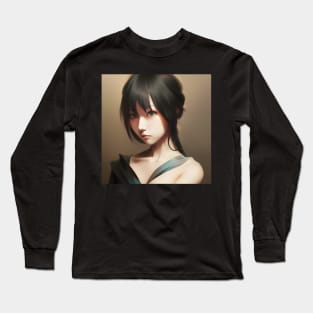 Anime Art Japanese Girl Illustration Design II Long Sleeve T-Shirt